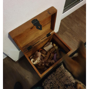 Rustic Storage Box Solid Wood Blanket Room Trunk Vintage Industrial Treasure Chest Lid - Image 4