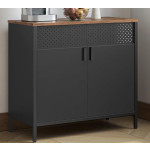 Metal Side Cabinet Vintage Industrial Storage Cupboard Rustic Shelf Sideboard