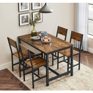 Industrial Dining Chairs Rustic Metal Set 2 Chair Vintage Retro Kitchen Seat - Image 5