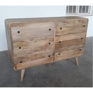 Scandinavian Chest Drawers Vintage Storage Rustic Sideboard Large Nordic Cabinet - Image 3