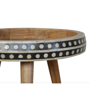 Rustic Side Table Small Round Coffee End Nordic Solid Wood Plant Lamp Stand - Image 3