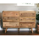 Scandinavian Chest Drawers Vintage Storage Rustic Sideboard Large Nordic Cabinet