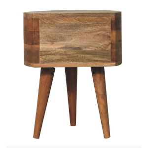 Nordic Bedside Table Vintage Mid Century Solid Wood 2 Drawer Cabinet Unit - Image 4