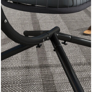 Hanging Swing Chair Garden Patio Furniture Grey Swivel Egg Seat Deck Metal Stand - Image 6