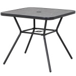 Garden Dining Table Outdoor Metal Square Patio Furniture Side Deck Bistro Coffee