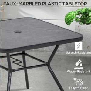 Garden Dining Table Outdoor Metal Square Patio Furniture Side Deck Bistro Coffee - Image 4