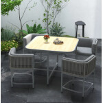 Metal Garden Furniture Conservatory Rattan Compact Set Dining Patio Cube Table