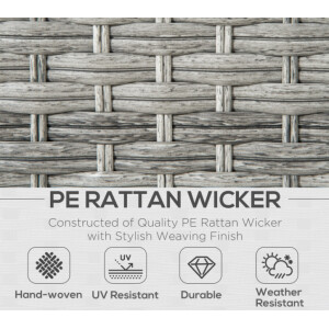 Grey Rattan Furniture Set Outdoor Patio Garden Sofa Day Bed Wicker Lounge Table - Image 3