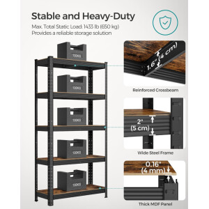 Industrial Shelving Unit Heavy Duty Display Cabinet Large Metal Storage Bookcase - Image 6