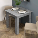 Small Dining Table Grey Square Breakfast Kitchen Space Saving Modern Dinner Room