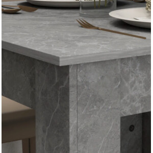 Small Dining Table Grey Square Breakfast Kitchen Space Saving Modern Dinner Room - Image 3
