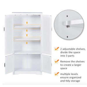 Kitchen Larder Unit Free Standing Cupboard Storage Pantry Shelf Cabinet Dresser - Image 4