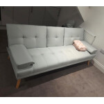 Retro Sofa Bed 3 Seater Vintage Couch Large Click Clack Settee Cup Holder Seat