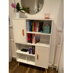 Vintage Retro Bookcase Small Wooden Side Cabinet Display Storage Shelving Unit