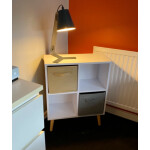 Retro Side Cabinet Vintage Display Unit Small Wood Hall Cube Book Shelf Storage