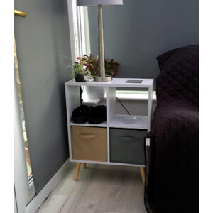 Retro Side Cabinet Vintage Display Unit Small Wood Hall Cube Book Shelf Storage - Image 4