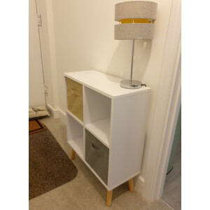 Retro Side Cabinet Vintage Display Unit Small Wood Hall Cube Book Shelf Storage - Image 3