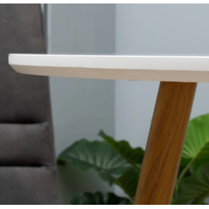 Round Dining Table Small Scandinavian Modern Style Metal Space Saving Breakfast - Image 4