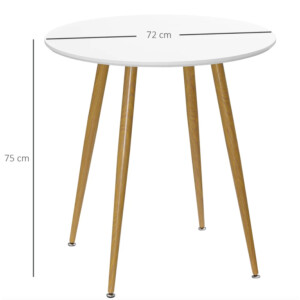Round Dining Table Small Scandinavian Modern Style Metal Space Saving Breakfast - Image 5