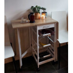 Kitchen Dining Table Small Storage Shelf Drop Leaf Trolley Cart Folding Island