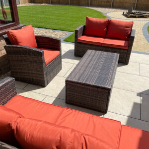 Rattan Garden Furniture Conservatory Lounge Set Sofa ChairsPatio Coffee Table - Image 2