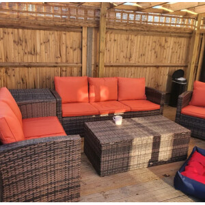Rattan Garden Furniture Conservatory Lounge Set Sofa ChairsPatio Coffee Table - Image 3
