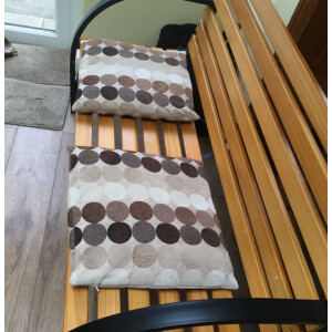 Outdoor Garden Bench Rustic Solid Wooden Seat 2 Seater Metal Patio Deck Loveseat - Image 3