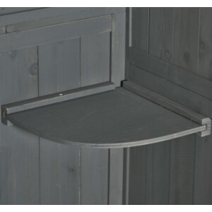 Tall Garden Shed Wooden Grey Narrow Cabinet Tool Storage Box Slim Cupboard Shelter - Image 5