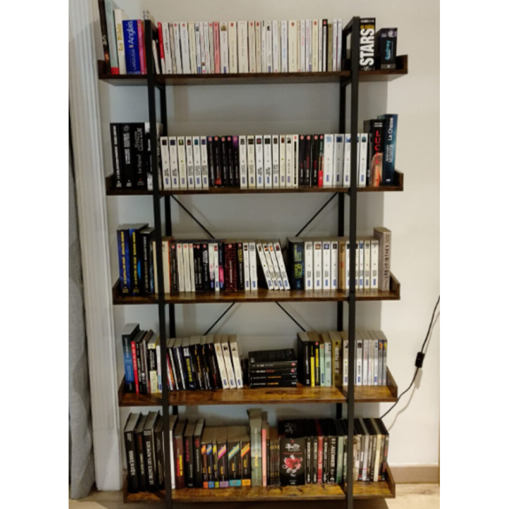 Large Industrial Bookcase Rustic Storage Unit Tall Vintage Retro ...