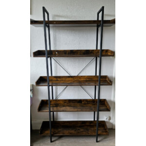 Large Industrial Bookcase Rustic Storage Unit Tall Vintage Retro Display Cabinet - Image 3