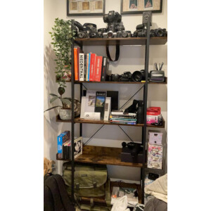 Large Industrial Bookcase Rustic Storage Unit Tall Vintage Retro Display Cabinet - Image 4