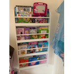 Wall Mounted Bookcase Large Storage Shelf Cabinet Unit Wood Magazine Rack Holder