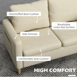 Small Love Seat 2 Seater Sofa Scandinavian Wooden Leg Retro Storage Couch Settee - Image 5