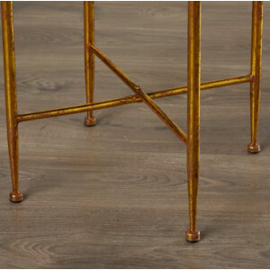 Antique French Side Table Mirrored Glass Furniture Small Vintage Tray Metal Gold - Image 7