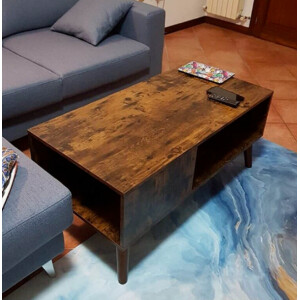 Scandinavian Coffee Table Vintage Retro Storage Furniture Side Room Wooden Legs - Image 5