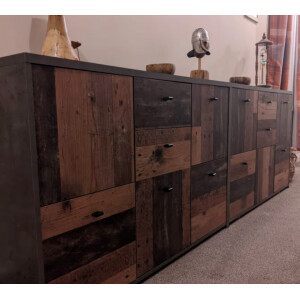 Large Storage Sideboard Vintage Industrial Cabinet Rustic Chest Drawers Cupboard - Image 5