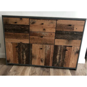 Large Storage Sideboard Vintage Industrial Cabinet Rustic Chest Drawers Cupboard - Image 7