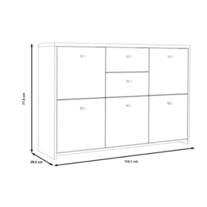 Large Storage Sideboard Vintage Industrial Cabinet Rustic Chest Drawers Cupboard - Image 9