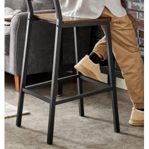 Rustic Bar Stools Vintage Industrial Breakfast Set Tall Metal Chair Kitchen Seat - Image 8