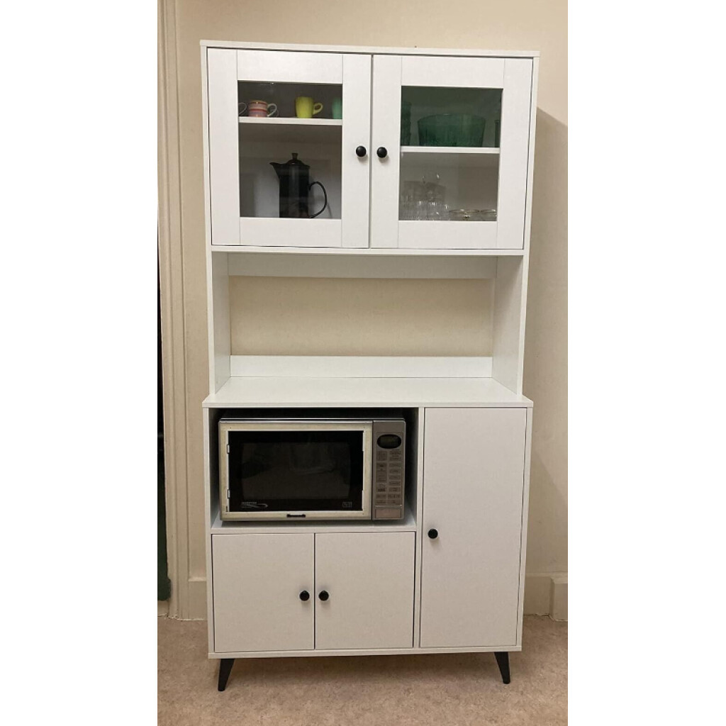 Tall Kitchen Cabinet Modern Storage Cupboard Display Dresser Pantry ...