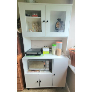 Tall Kitchen Cabinet Modern Storage Cupboard Display Dresser Pantry Larder Unit - Image 3