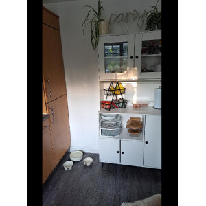 Tall Kitchen Cabinet Modern Storage Cupboard Display Dresser Pantry Larder Unit - Image 4