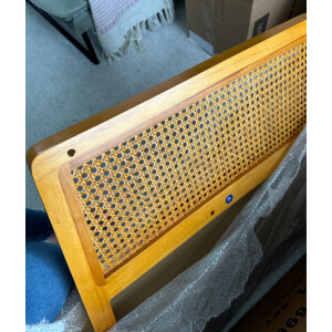 Scandinavian Sofa Chair Vintage Mid Century Style Armchair Rattan Wood Tub Seat - Image 5