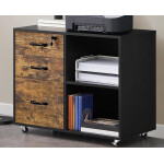 Rustic Filing Cabinet Home Office Storage Lock Drawers Unit Industrial A4 Shelf