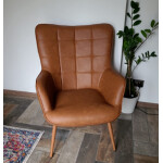 Faux Leather Armchair Vintage Industrial Style Seat Large High Back Sofa Chair
