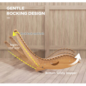 Rustic Sun Lounger Outdoor Garden Rocking Chair Wooden Patio Day Bed Swing Seat - Image 5