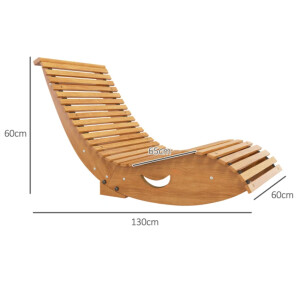 Rustic Sun Lounger Outdoor Garden Rocking Chair Wooden Patio Day Bed Swing Seat - Image 6