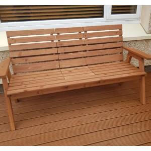 Rustic Garden Bench Outdoor Patio Loveseat 3/2 Seater Wooden Companion Table Set - Image 4