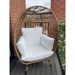 Rattan Garden Armchair Outdoor Patio Cushion Egg Chair Vintage Retro Style Seat