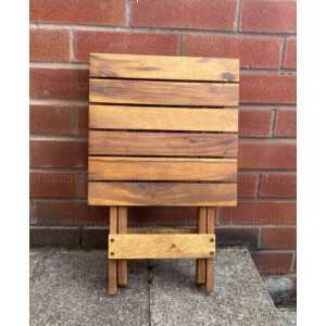 Wooden Garden Table Small Folding Coffee Side Patio Outdoor Solid Wood Furniture - Image 3